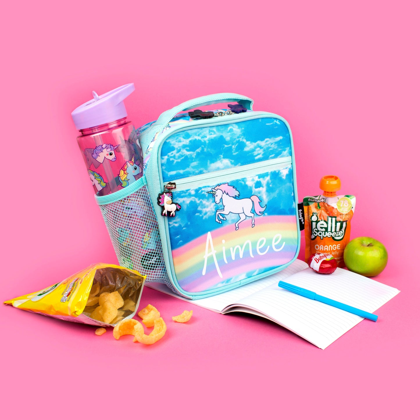 Personalized Lunch Bag - Unicorn Clouds