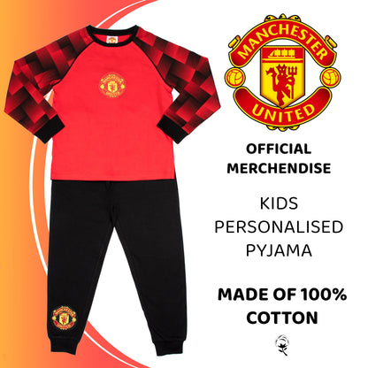 Manchester United F.C. Personalised Pyjamas Red