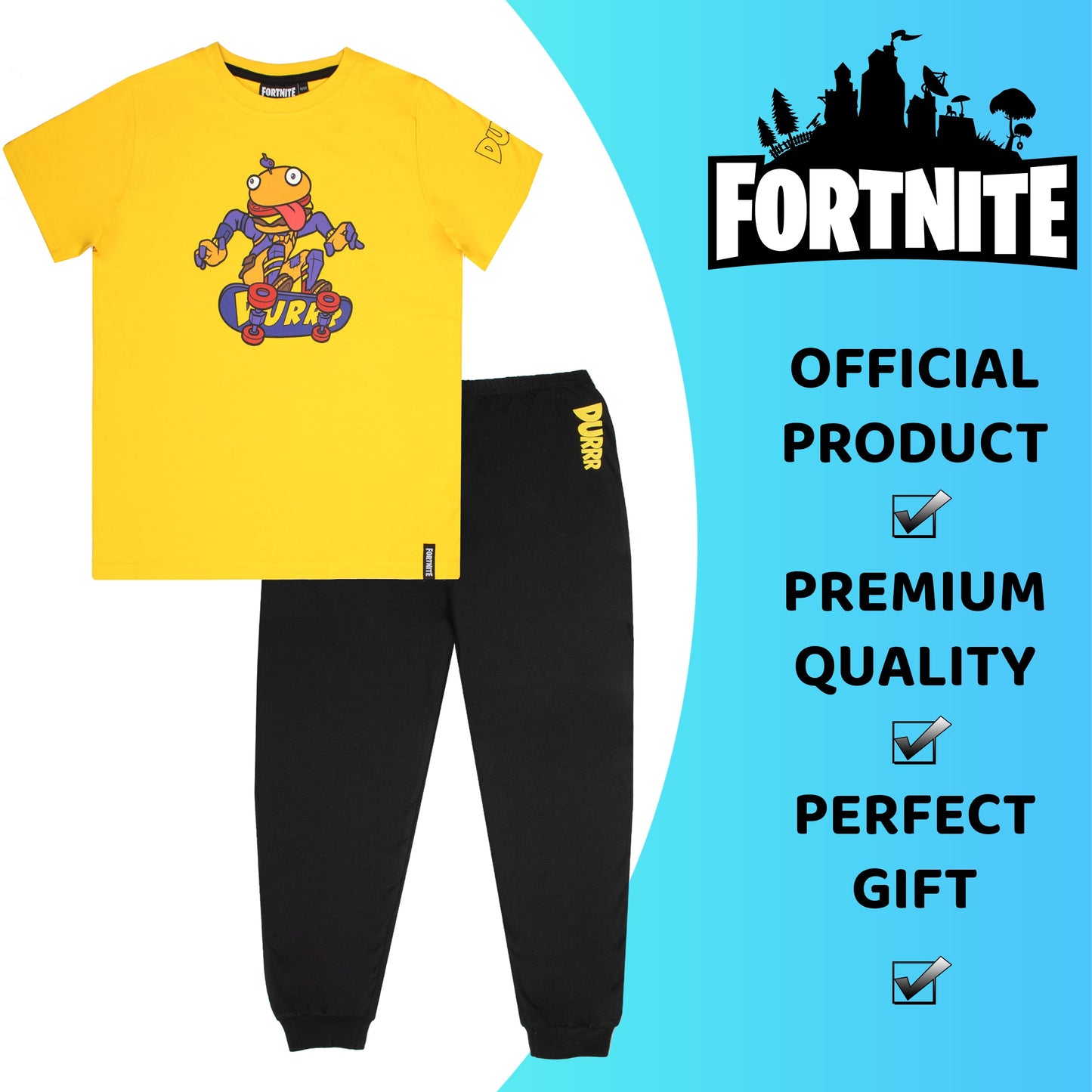 Fortnite Pajamas with Durr Burger Beef Boss Motif