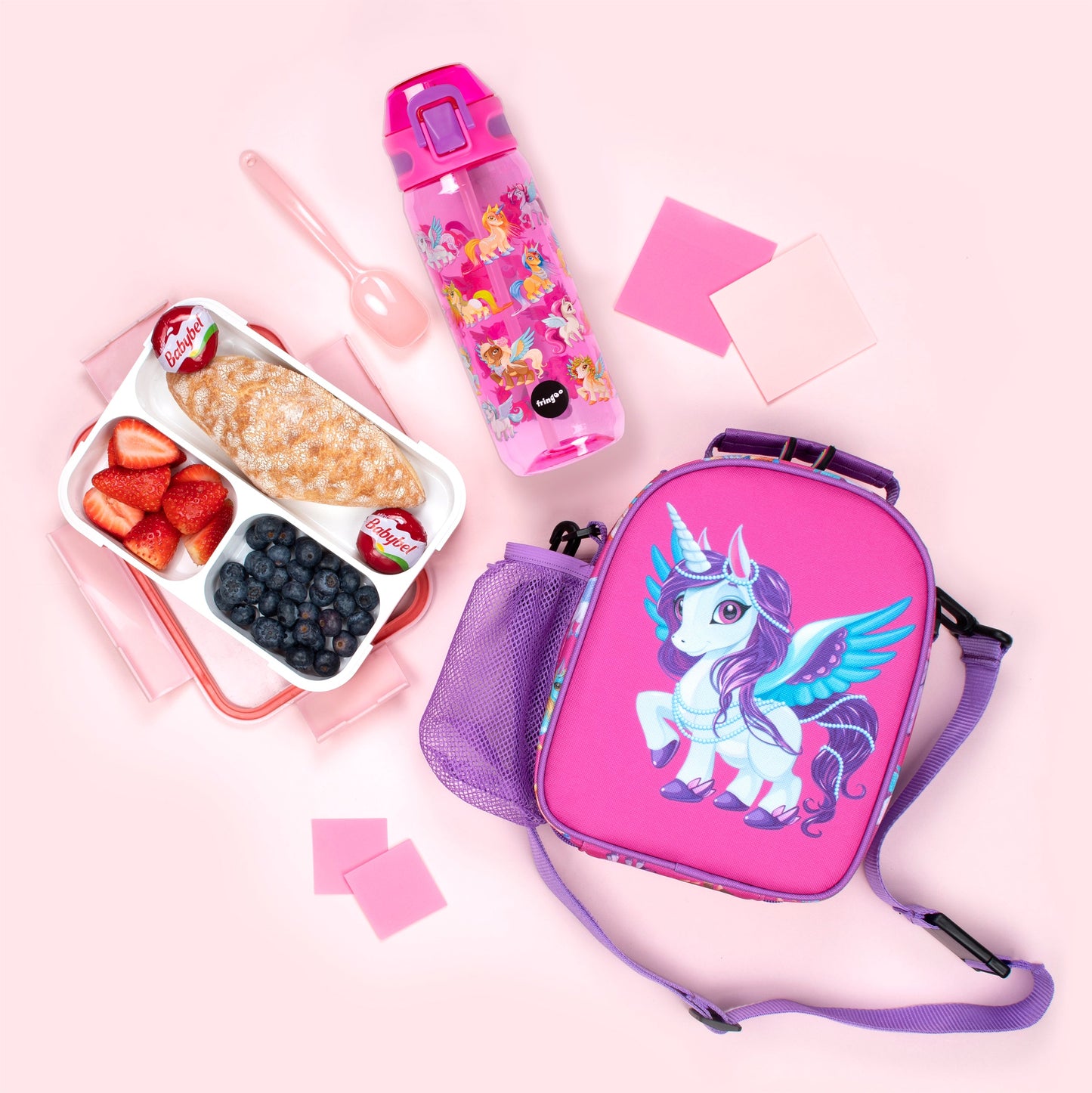 Gourde avec paille 600 ml – magique licorne