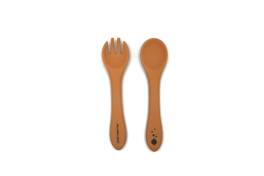 PRODUCT WITH IMPERFECTIONS - Silicone children's cutlery Honey