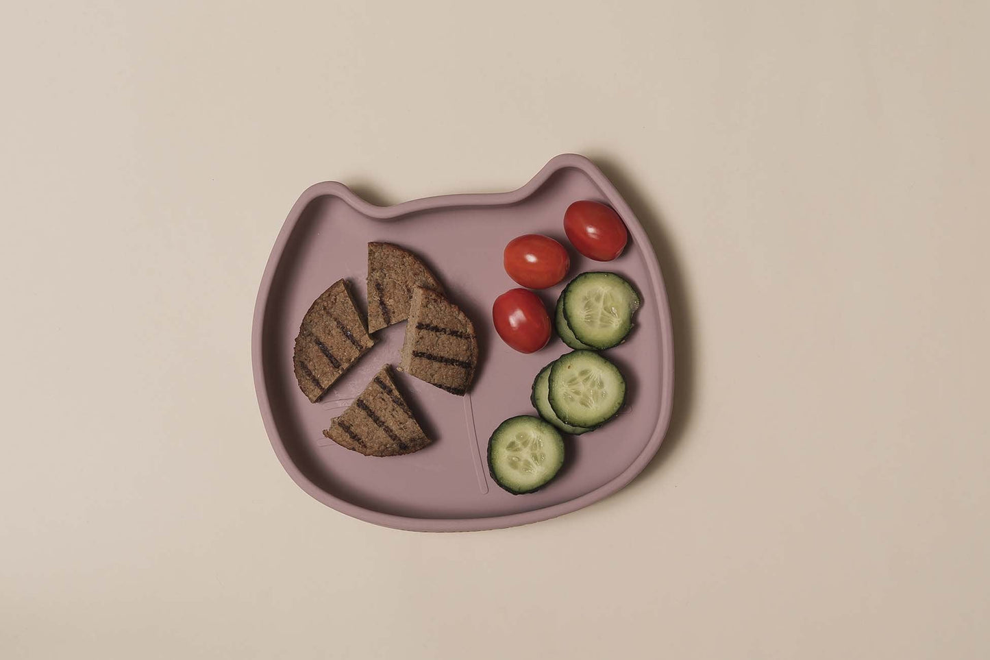 Kinderteller mit Saugfuß aus Silikon Pippa Dusty Mauve