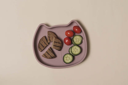 Kinderteller mit Saugfuß aus Silikon Pippa Dusty Mauve