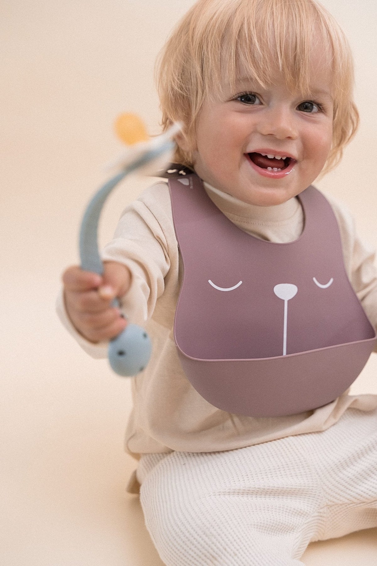 Silicone Bib Lili Duo Plum/Blush