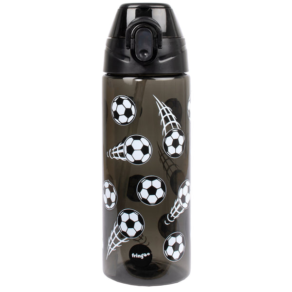 Gourde avec paille - Football noir