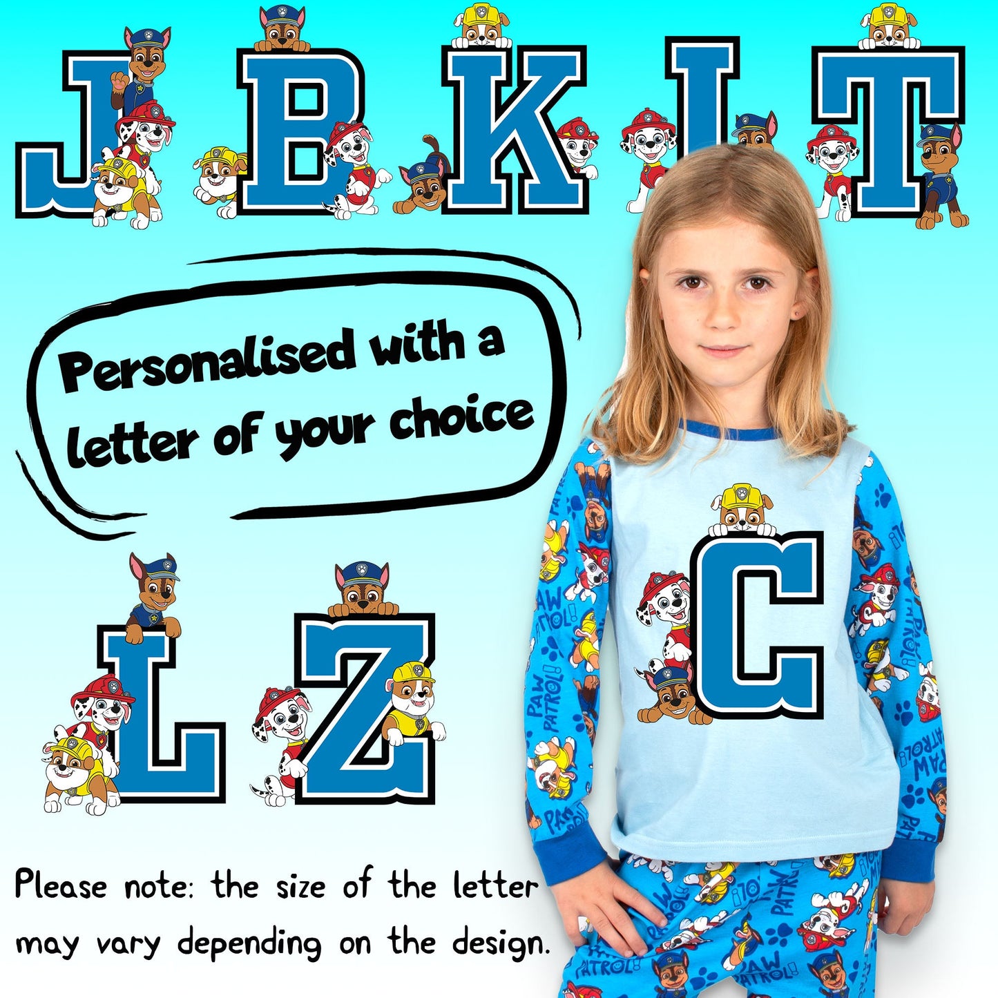 Paw Patrol Personalized Pyjama with Letter