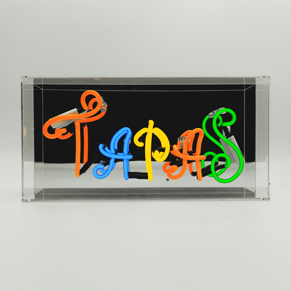 'Tapas' Neon Box Sign