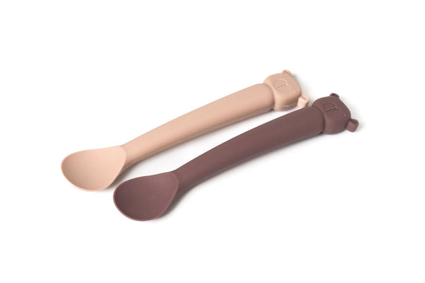 Lili the Bear Silicone Spoon Set Blush/Plum