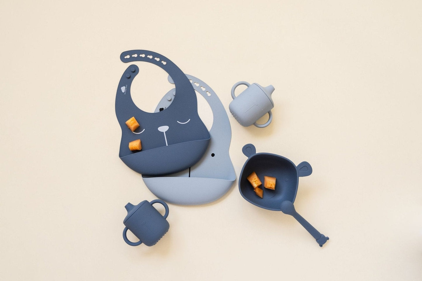 Kinderlöffel Set Lili the Bear aus Silikon Indigo/Sky