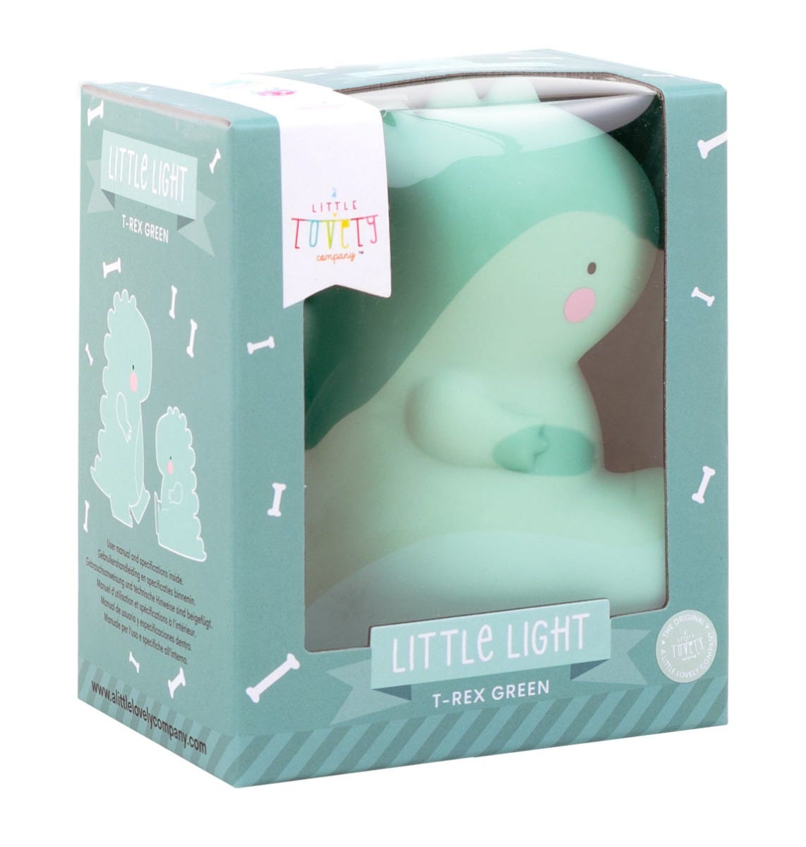 Petite veilleuse T-rex Vert – vue 6 – A Little Lovely Company