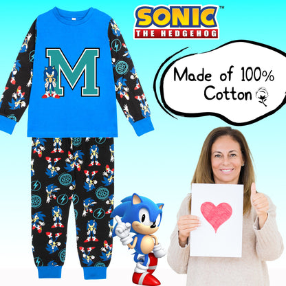 Sonic The Hedgehog Personalized Pyjama for boys Long Sleeve 100% Cotton
