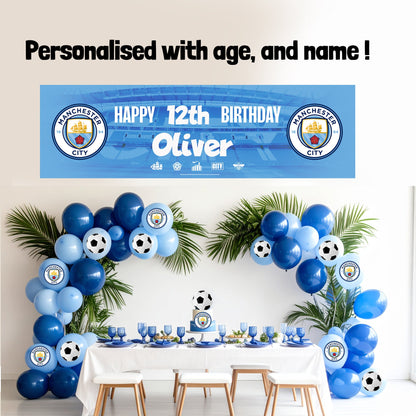 Manchester City Personalized Birthday Banner