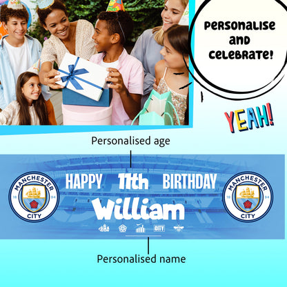 Manchester City Personalized Birthday Banner