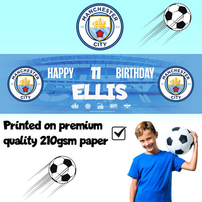 Manchester City Personalized Birthday Banner