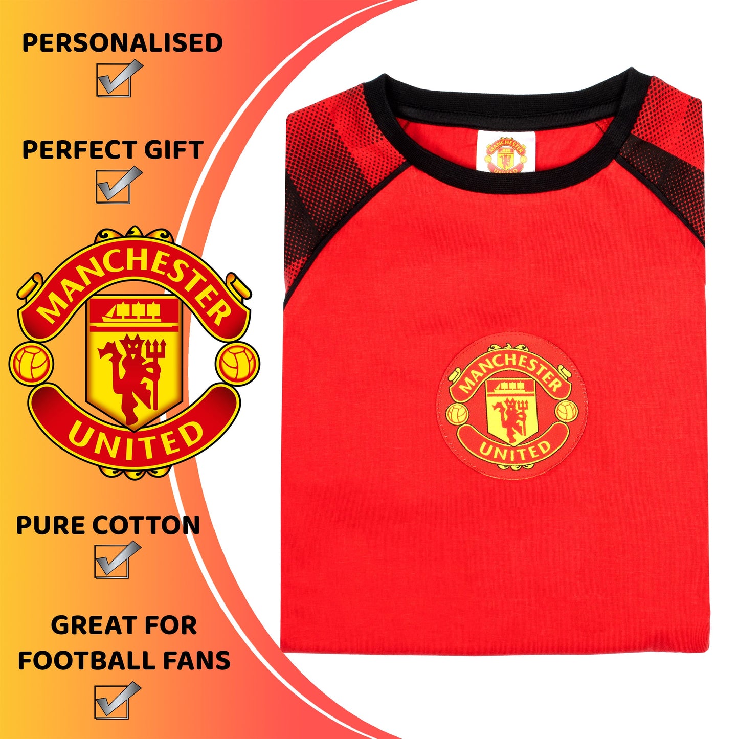 Manchester United F.C. Personalised Pyjamas Red