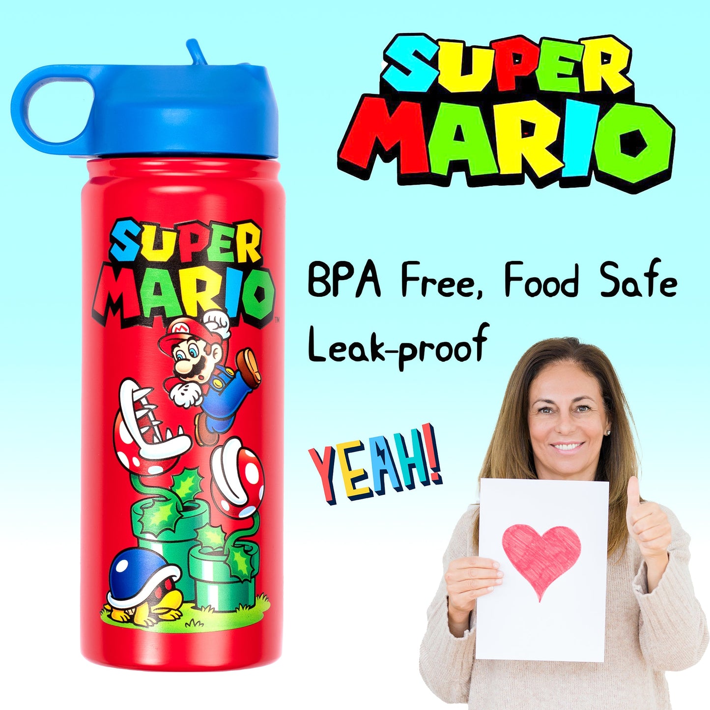 Personalized Bottle - Mario Brothers