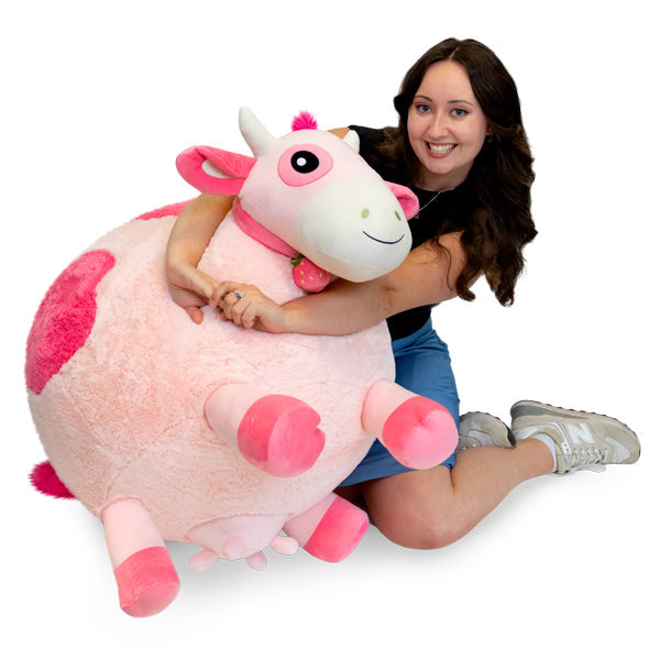 Peluche Massive Squishable – Vache Fraise
