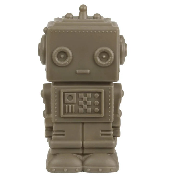Salvadanaio robot marrone
