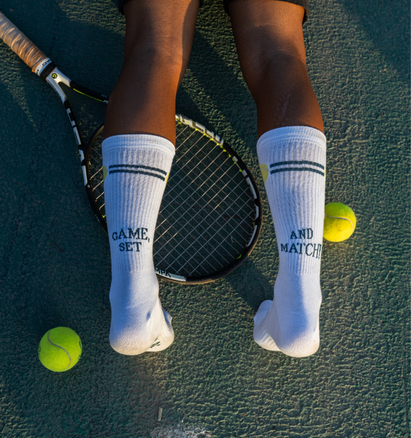 Chaussettes Tennis « Game, Set and Match » – Blanc - Chulé