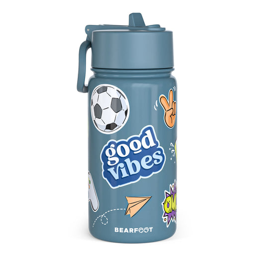 Thermo Kids' Stainless Steel Water Bottle - Purple Sticker