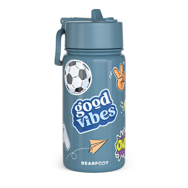 Thermo Kids' Stainless Steel Water Bottle - Purple Sticker