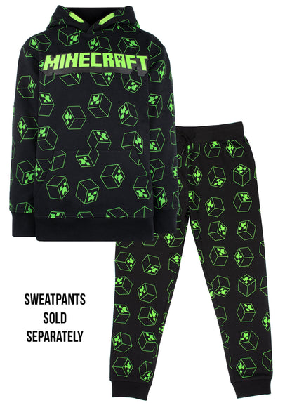 Minecraft Creeper Pattern Sweat à capuche – noir