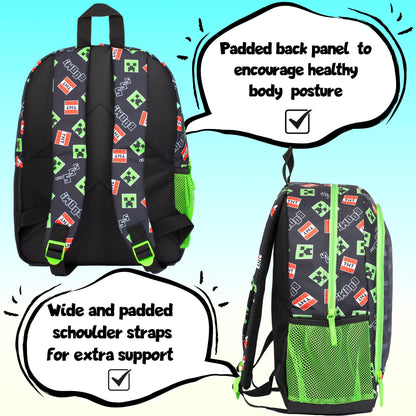 Personalized Minecraft Kids Backpack — Official School Bag with Your Child's Initial