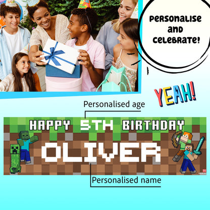 Minecraft Birthday Banner