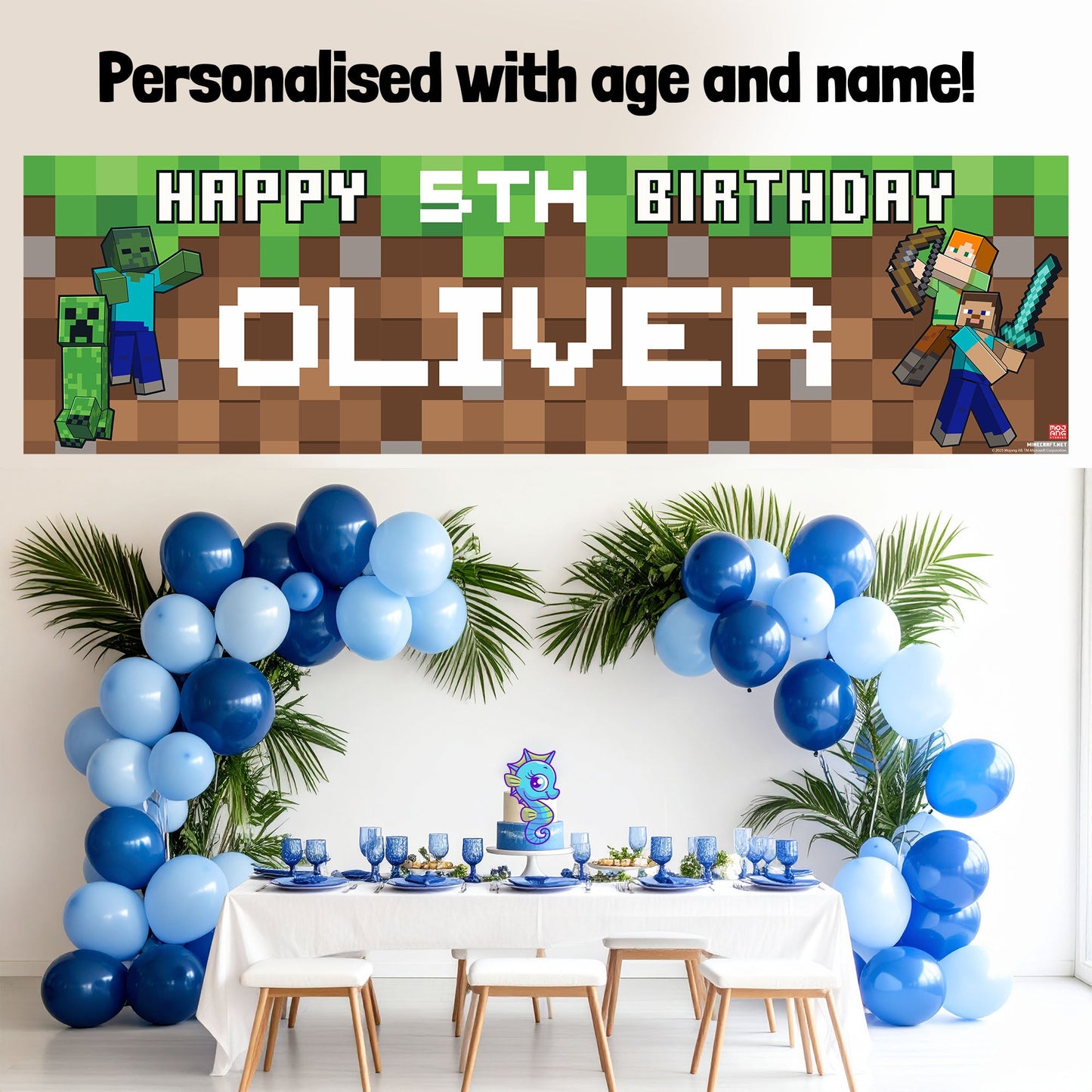 Minecraft Birthday Banner
