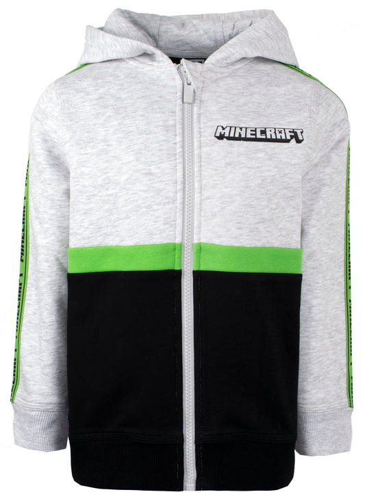 Sweat à capuche Minecraft – Zipped – gris et noir