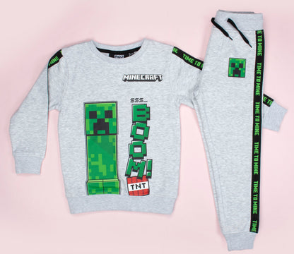 Minecraft vert Creeper Sweatshirt – gris