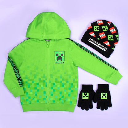 Minecraft Zipped Sweat à capuche – vert