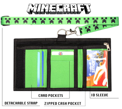 Minecraft enfant Portefeuille – vert Creeper