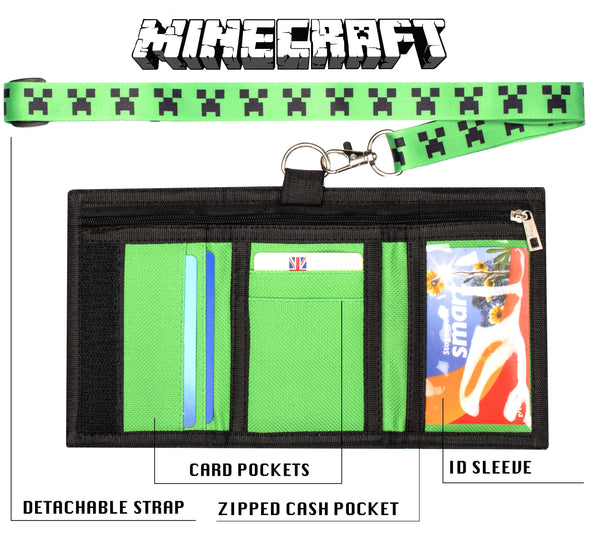 Minecraft Kids portefeuille – vert Creeper