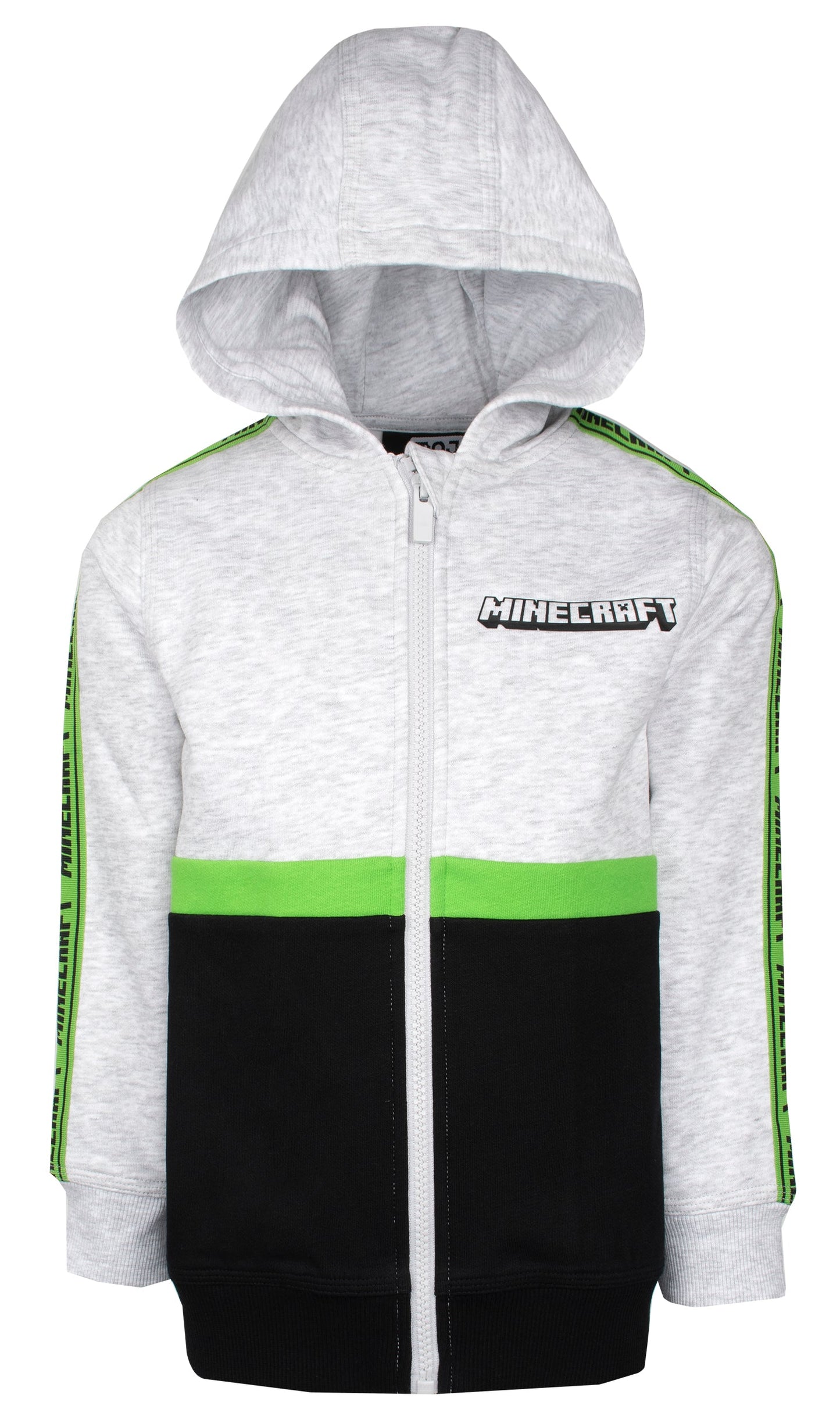 Minecraft Zipped Sweat à capuche – gris and noir