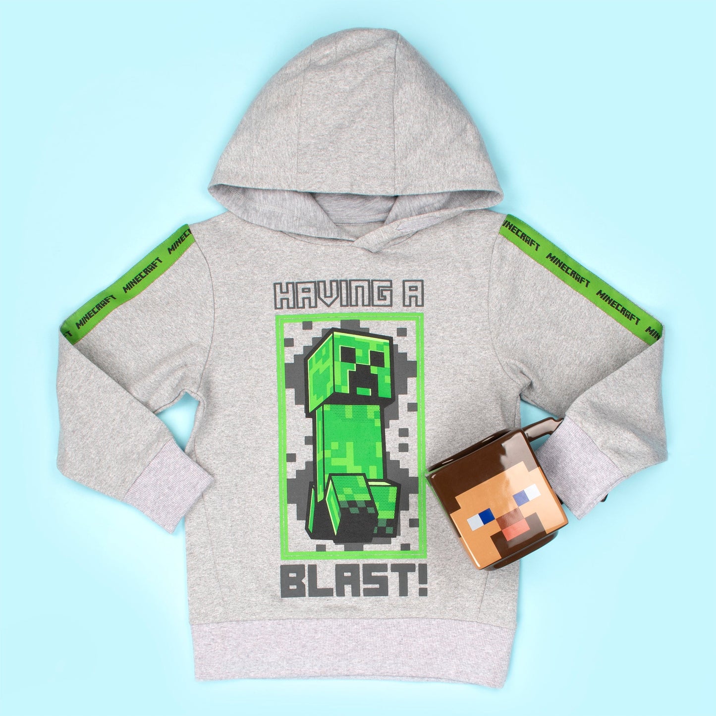 Minecraft Green Creeper Hoodie - Gray