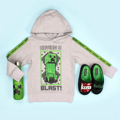 Minecraft Green Creeper Hoodie - Gray
