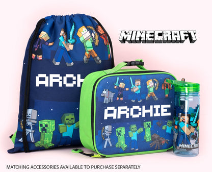 Personalized Lunch Bag - Minecraft Blue