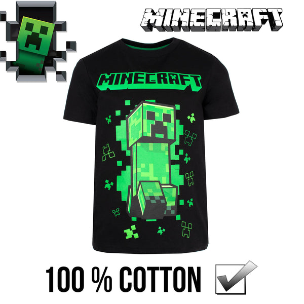 T-shirt Minecraft – Creeper T-shirt – noir