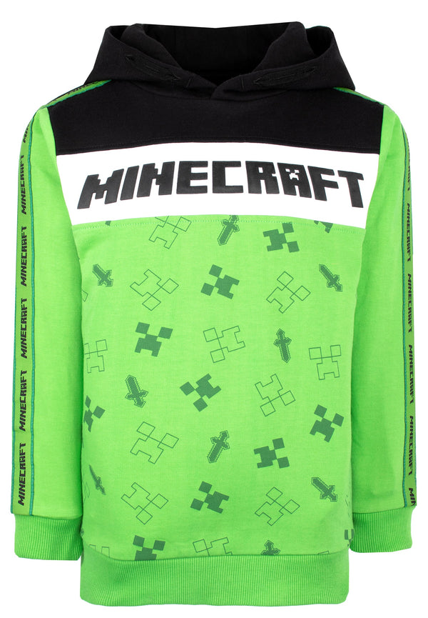Sweat à capuche Minecraft – vert / noir