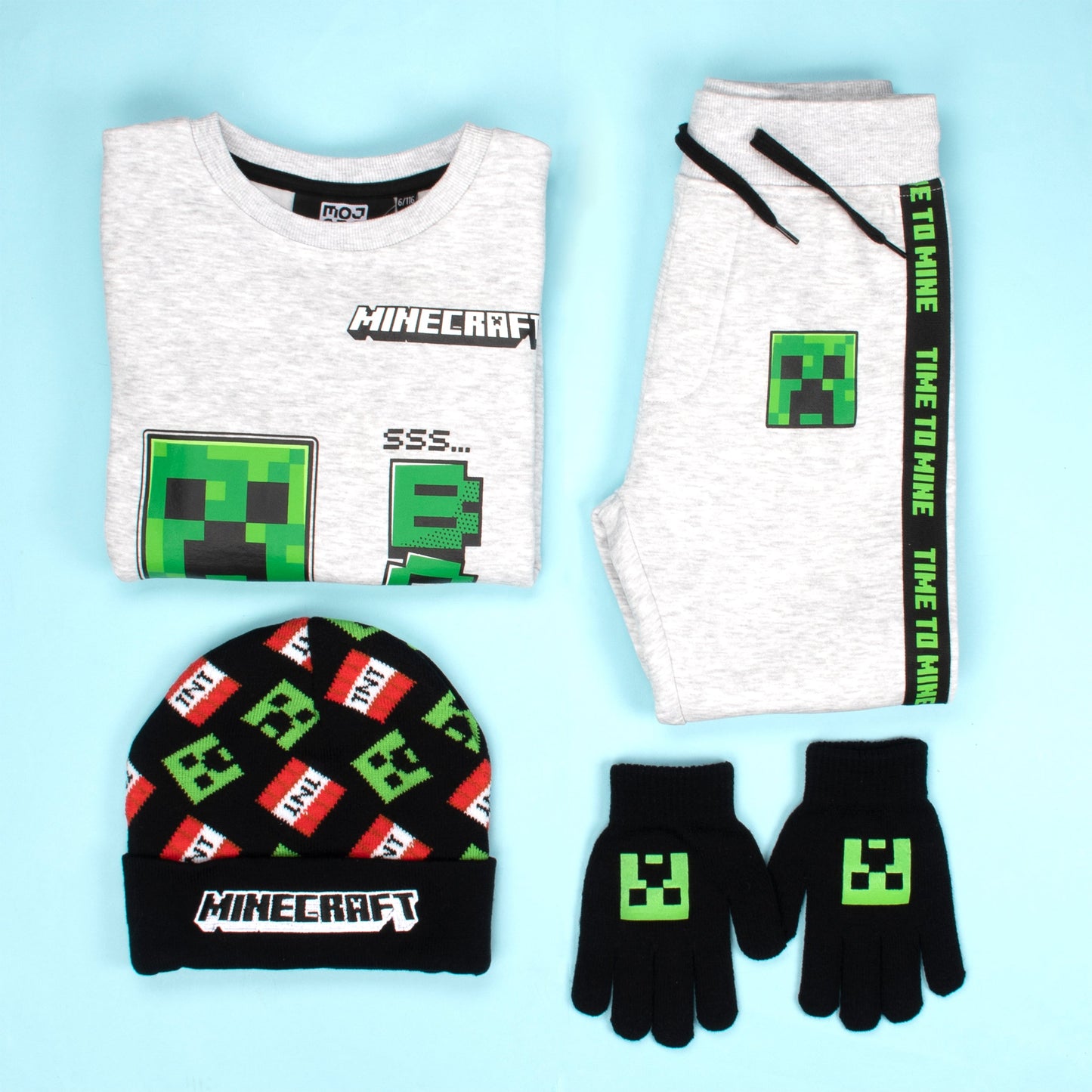 Minecraft vert Creeper Sweatshirt – gris