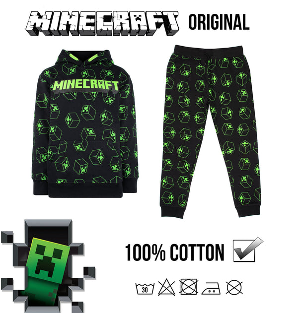 Pantalon de jogging Minecraft – noir & vert Pattern