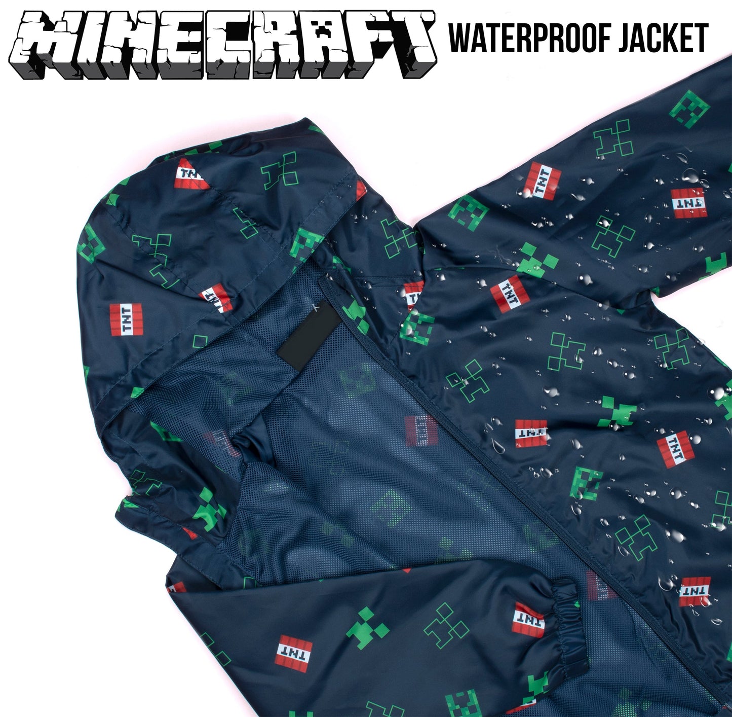 Minecraft Navy bleu Waterproof Jacket
