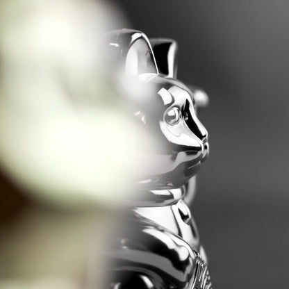 Shiny Silver Lucky Cat - Cosmic Edition “Nova”