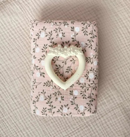 Lange XL en Coton Bio - Fleurs Rose