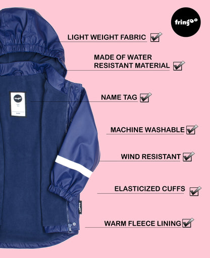 Personalized Kids Raincoat - Navy