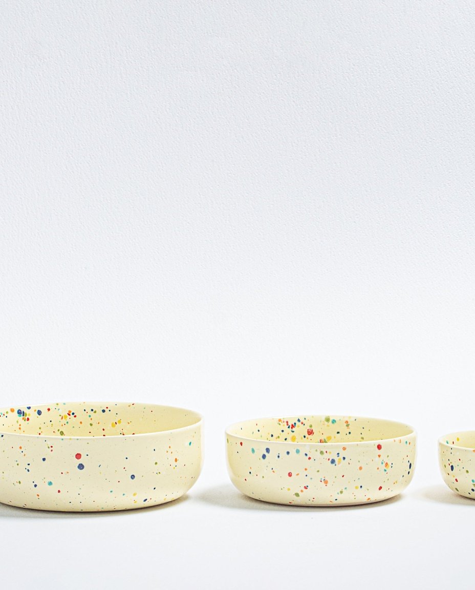New Party Bowl Trilogy Set 3 pieces Yellow
