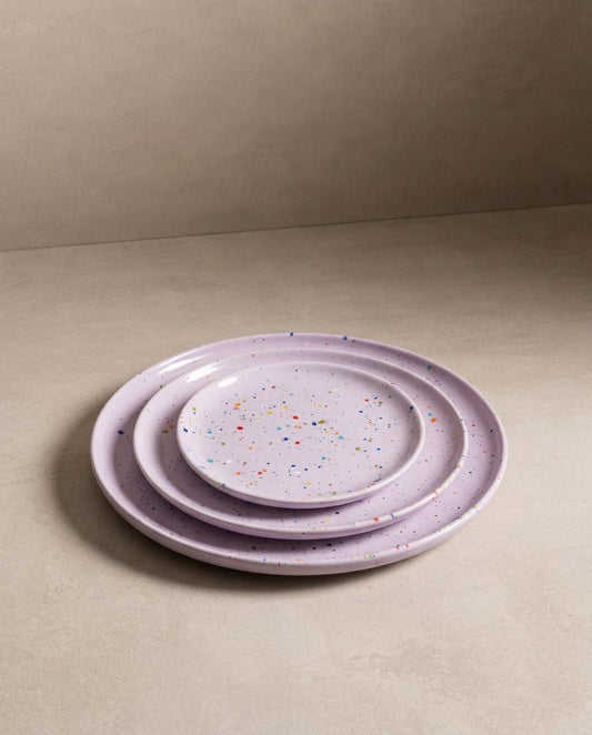 New Party Bread Plate 17cm Lilac