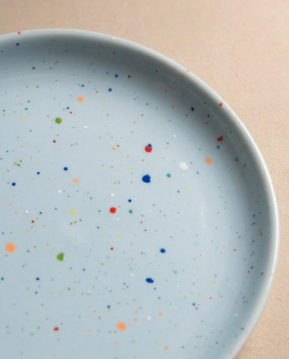 New Party Bread Plate 17cm Soft Blue