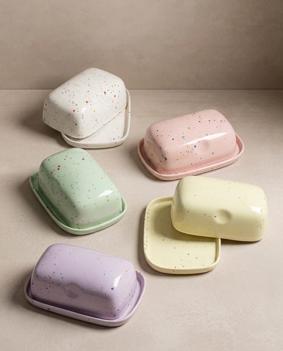 New Party Butter Dish Pink